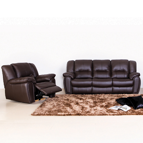 sofa kulit recliner dengan dudukan yang empuk dan super nyaman